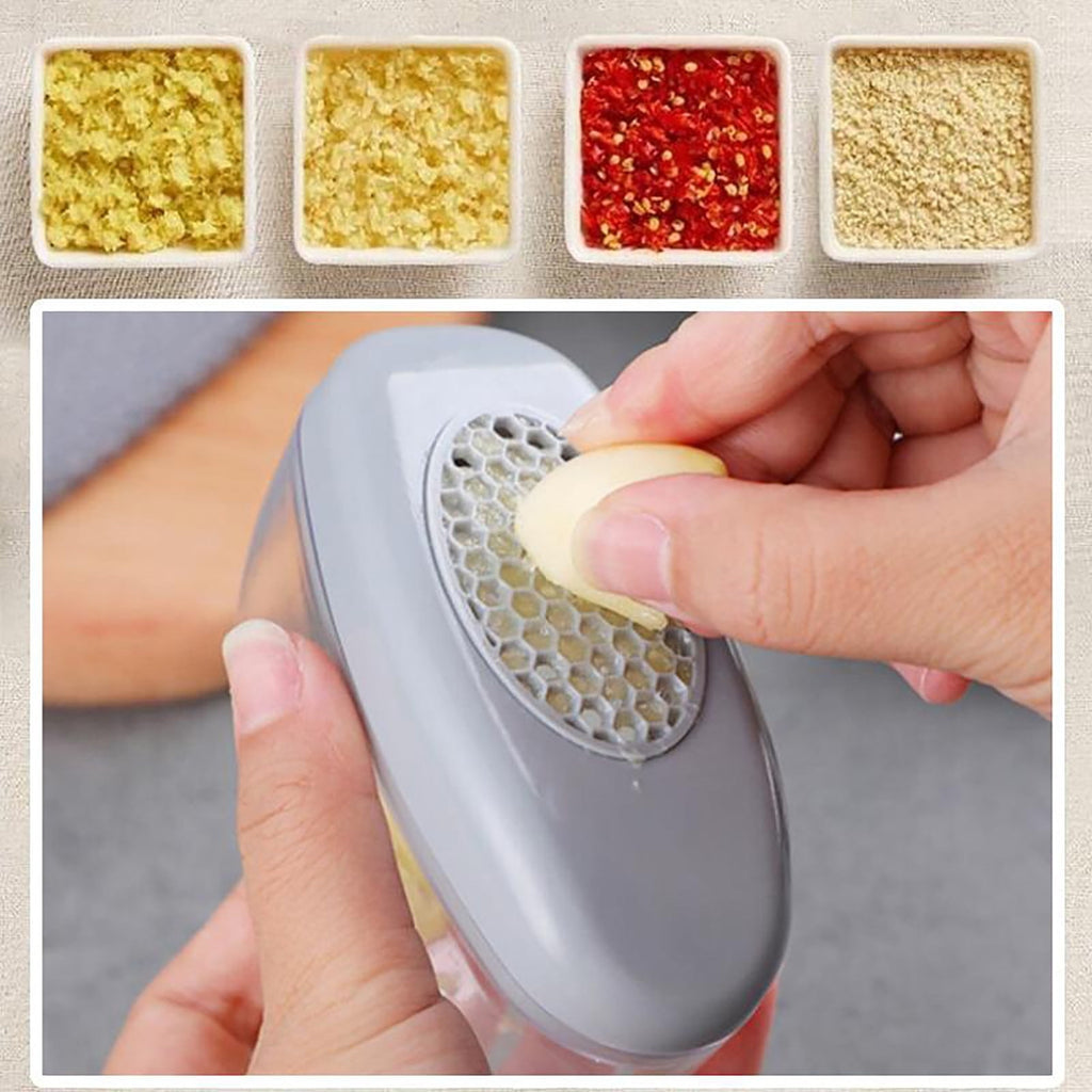 Gnmfd Manual Garlic Chopper Handheld Food Processor Garlic Cutter Mincer With Storage Bin, Kitchen Tool For Herb Spice Vegetable Prep Cookin - Image 5