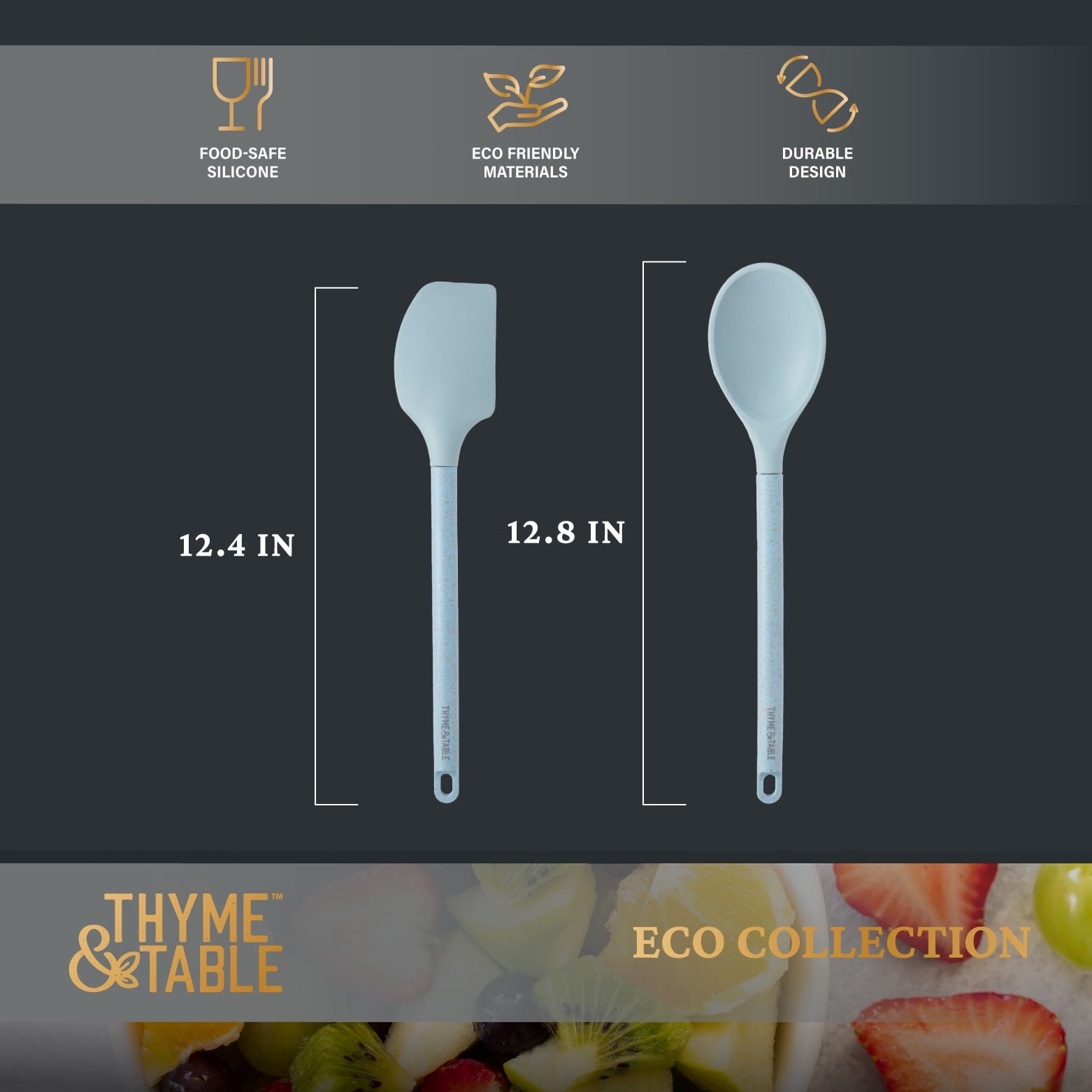 2-Piece Spatula & Spoon with Recycled Wheat Fiber Handle - Image 4