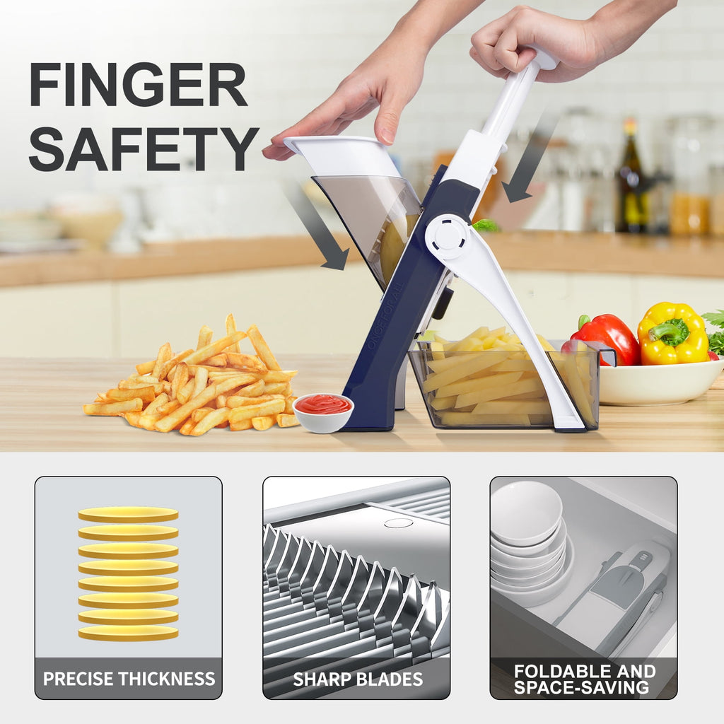Mandoline Slicer, Vegetable Chopper & Grater - Safe & Effortless Vegetable Slicer, Dicer, Shredder, and Julienne Tool... - Image 4