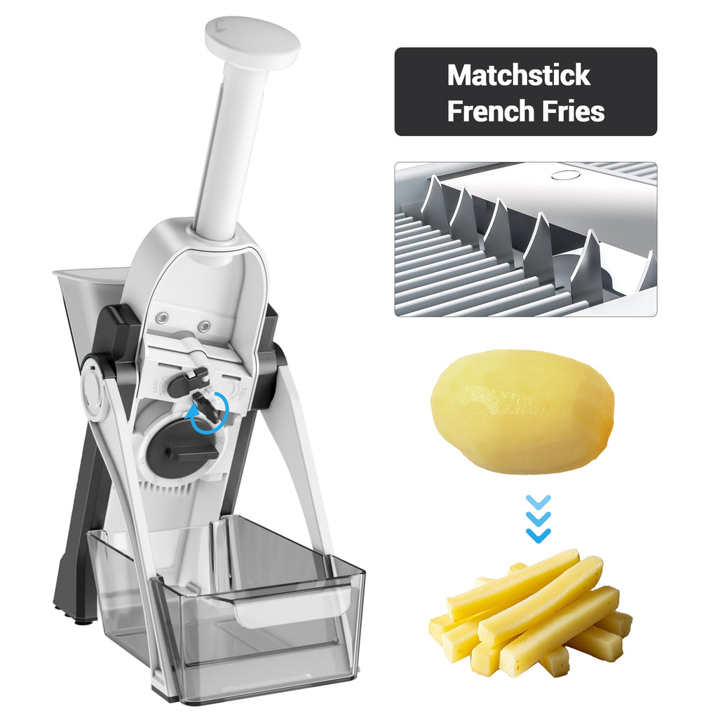 ONCE FOR ALL Vegetable Mandoline Slicer Chopper, Kitchen Adjustable Safe Onion Potato Food Chopper, Perfect for Slicing, Chopping, Shredding - Image 6