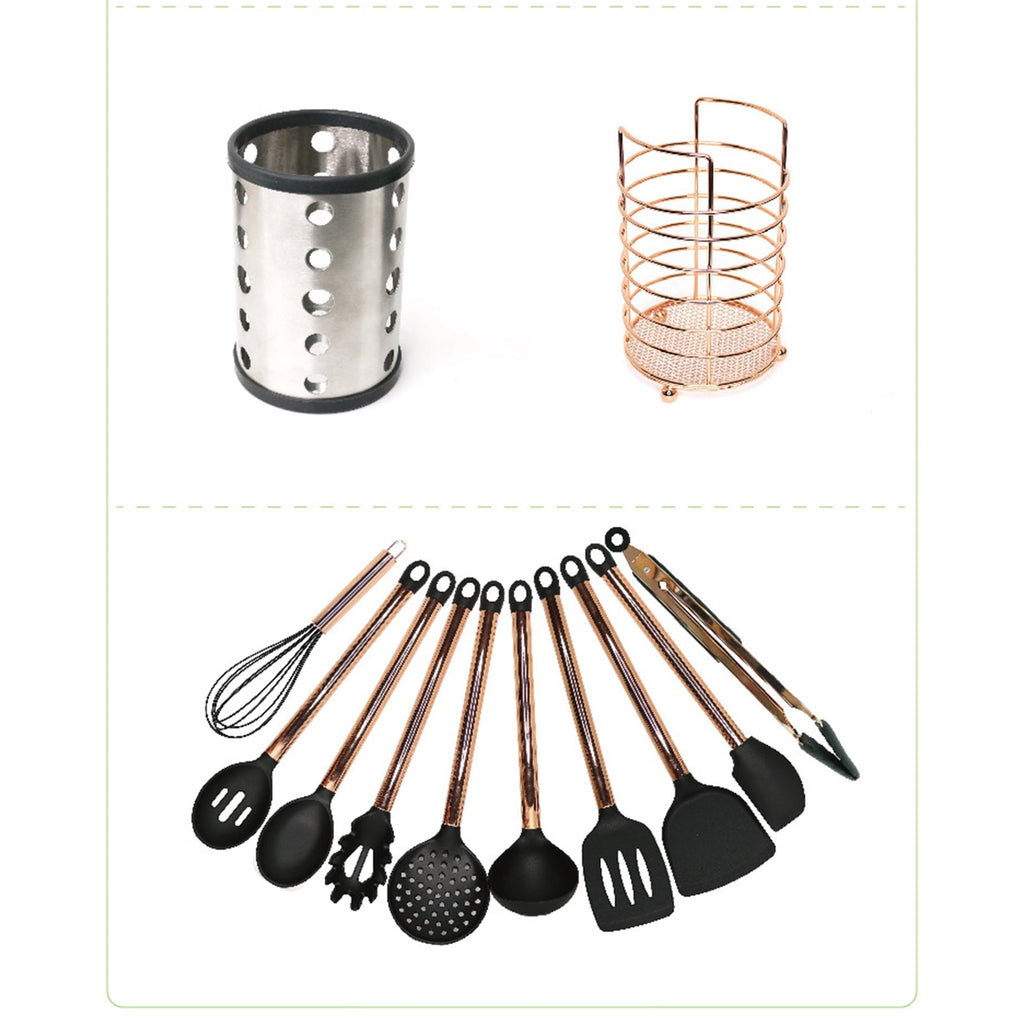 Set of 11 Kitchen Cooking Utensils Stainless Steel Handle Kitchen Cooking Gadget - Image 3