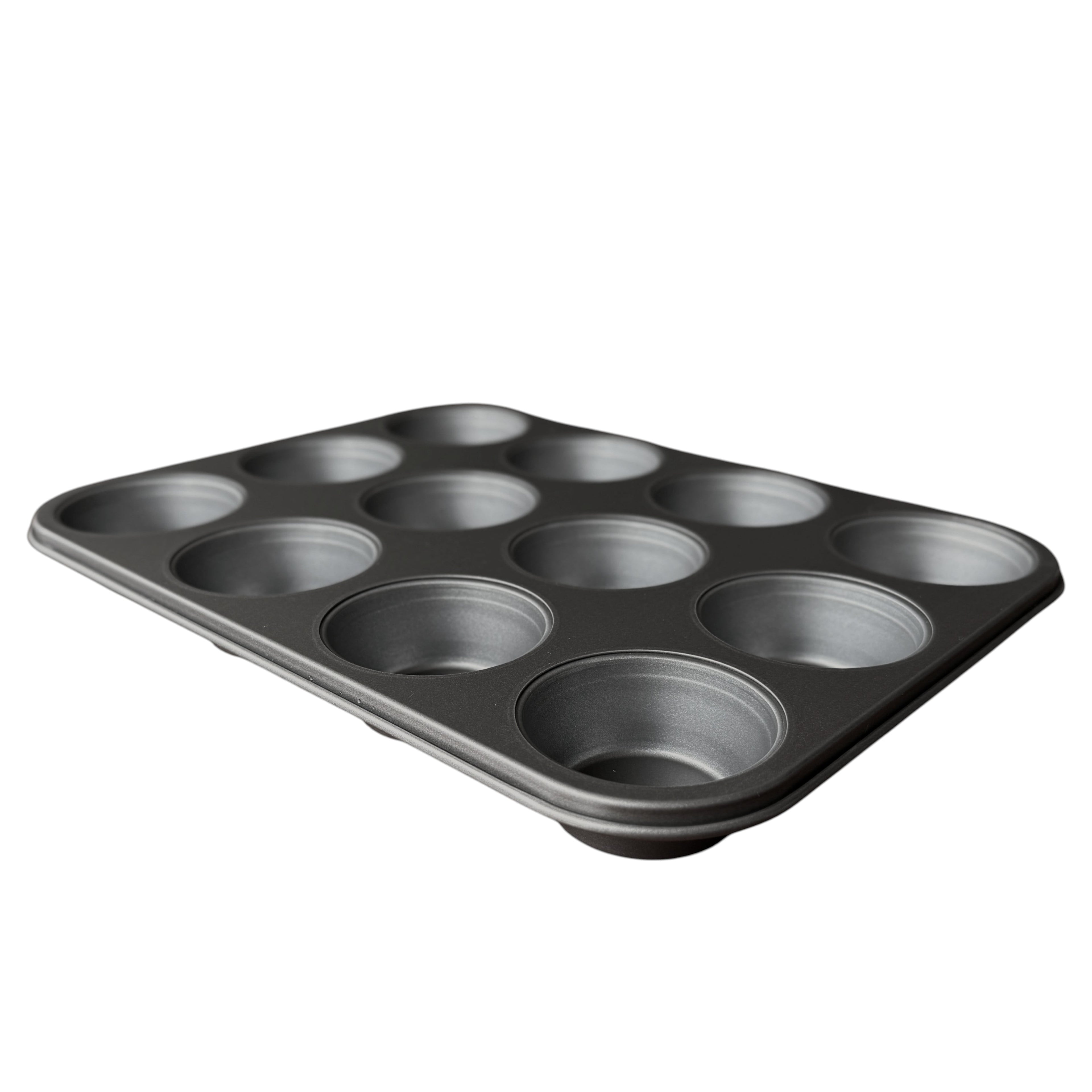 12-Cup Nonstick Muffin Pan, Cupcake Pan, 2.9" Diameter Cup, Gray, 1 Count - Image 2