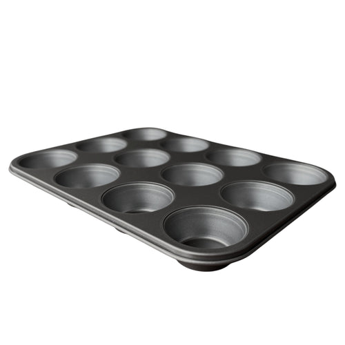 12-Cup Nonstick Muffin Pan, Cupcake Pan, 2.9" Diameter Cup, Gray, 1 Count - Image 2