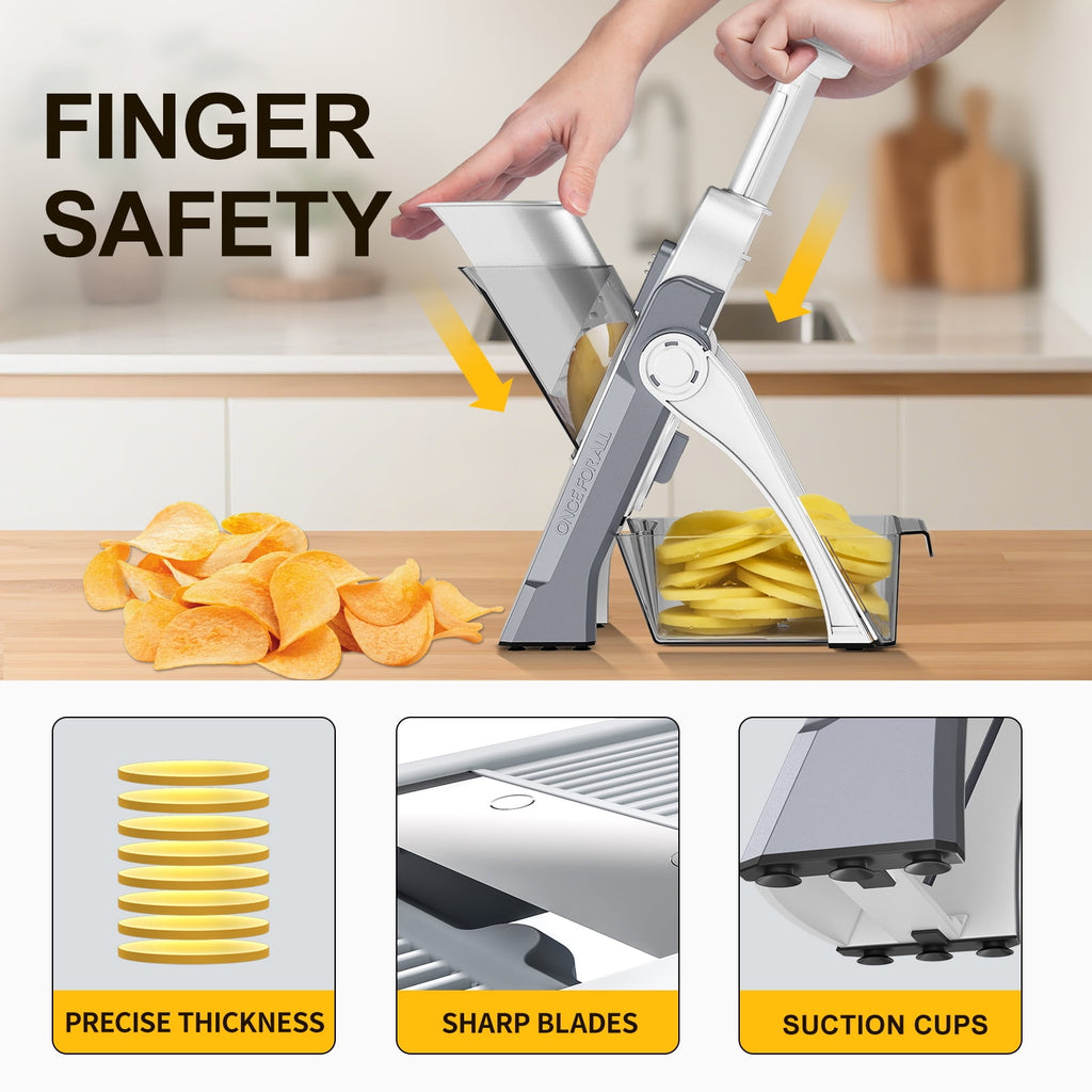 SupMaKin Safe Slice Mandoline, 36+ slicing options, Adjustable Thickness Settings 0.1-8mm - Image 3