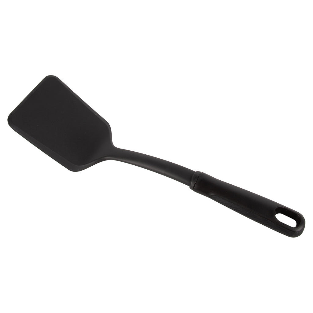 (8 pack) Solid Kitchen Turner, Nylon, Black, Diamond Pattern Handle - Image 4