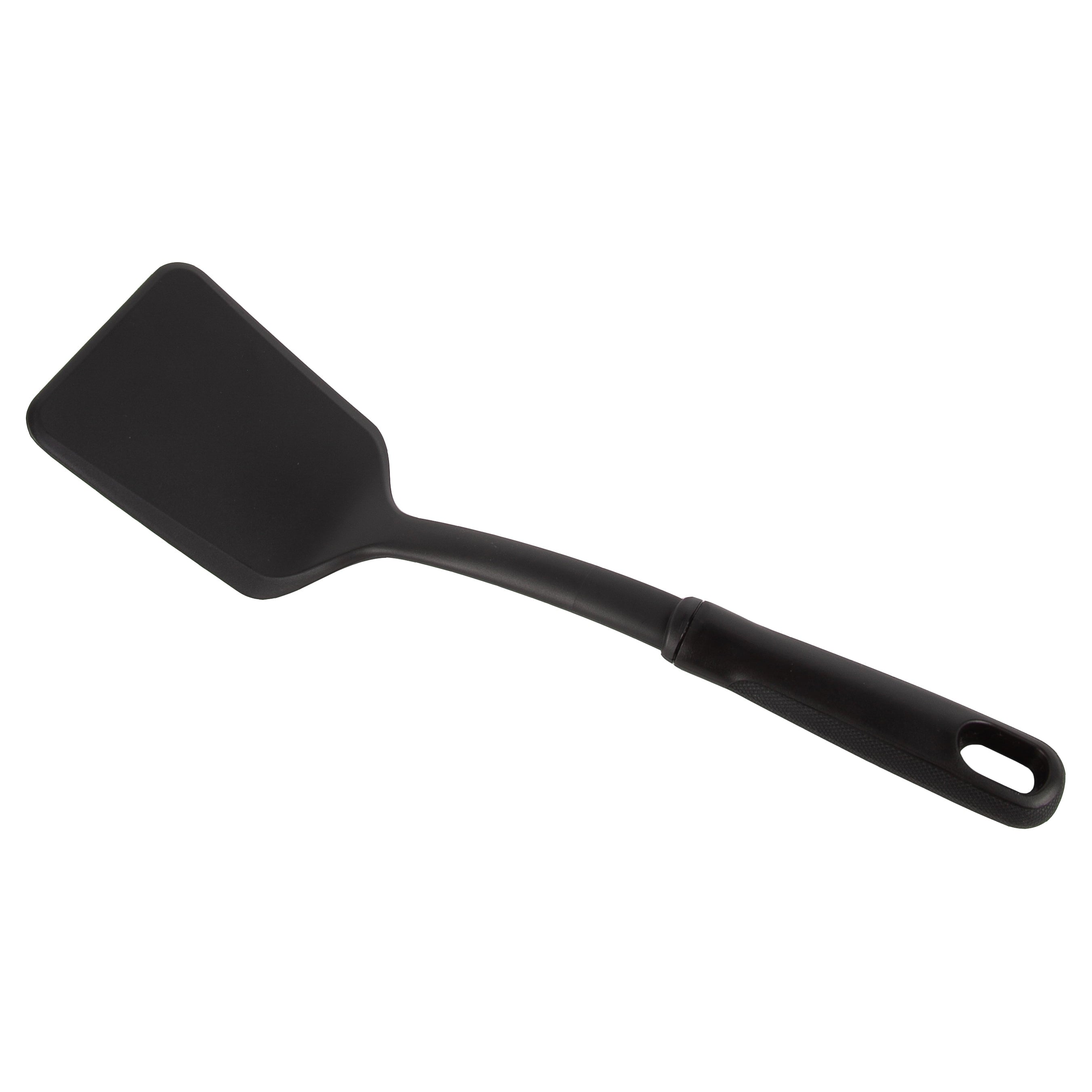 (8 pack) Solid Kitchen Turner, Nylon, Black, Diamond Pattern Handle - Image 4
