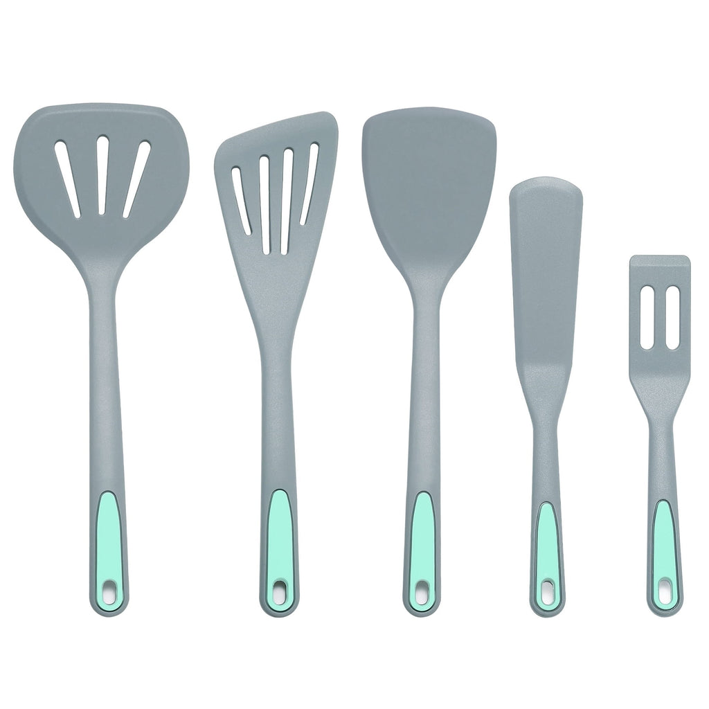 To encounter 5 Pieces Silicone Spatula Set, Non-Stick Silicone Turner Spatulas, Heat Resistance Cooking Utensils, Flip Turner for Fish, Egg,