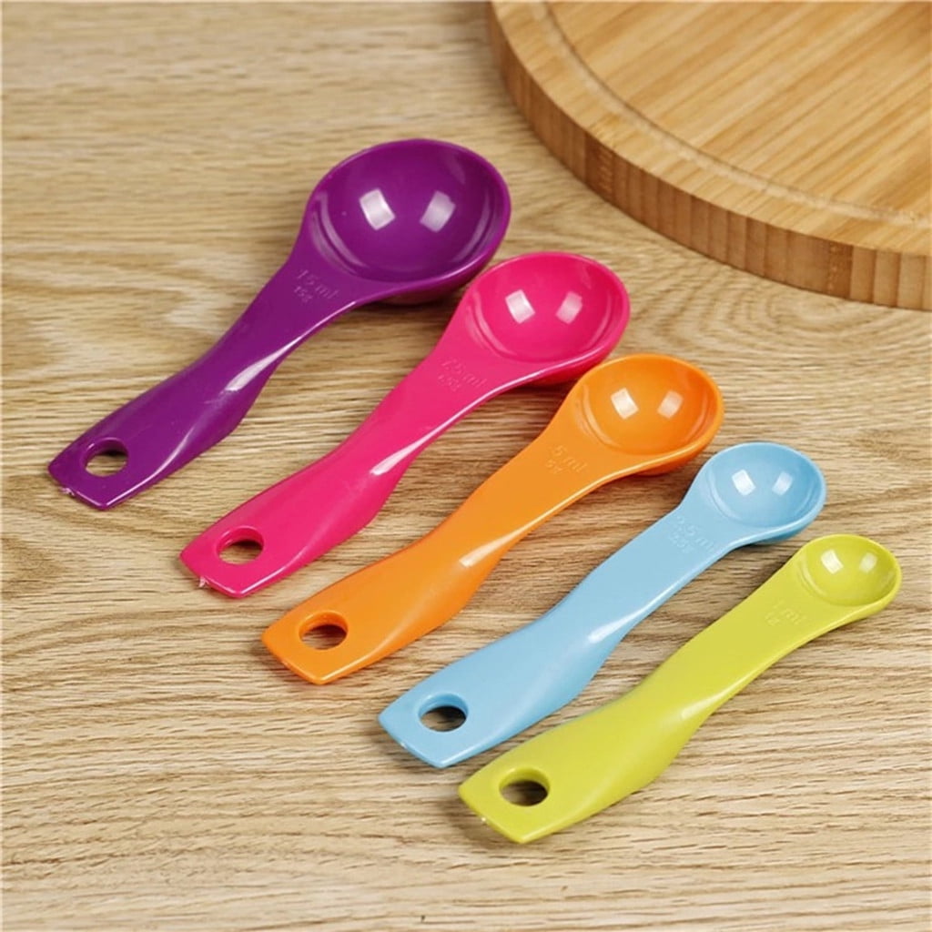 under $10,5pcs Colorful Measuring Spoons Set Kitchen Tool Utensils Cream - Image 3