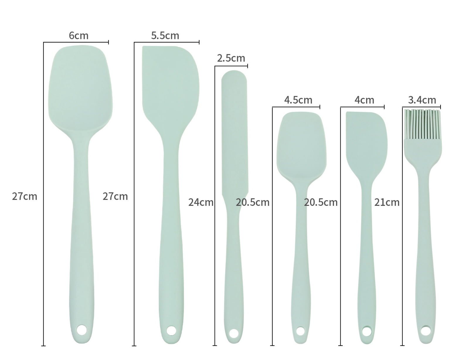 6-Piece Silicone Spatula Set Food Grade Silicone Spatulas, Heat Resistant Kitchen Utensil Kit , Seamless One Piece Design, Kitchen Utensils - Image 2