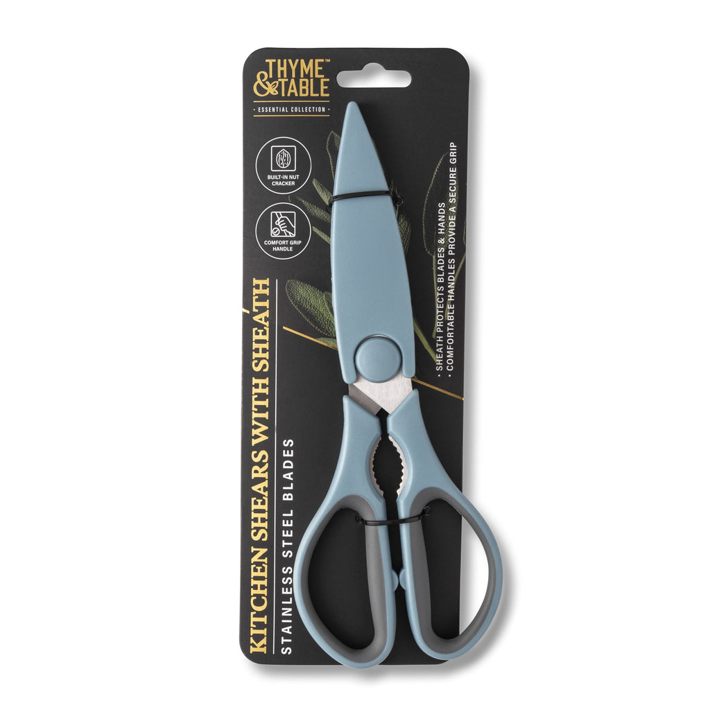 Stainless Steel Kitchen Shears with Sheath, Blue - Image 2