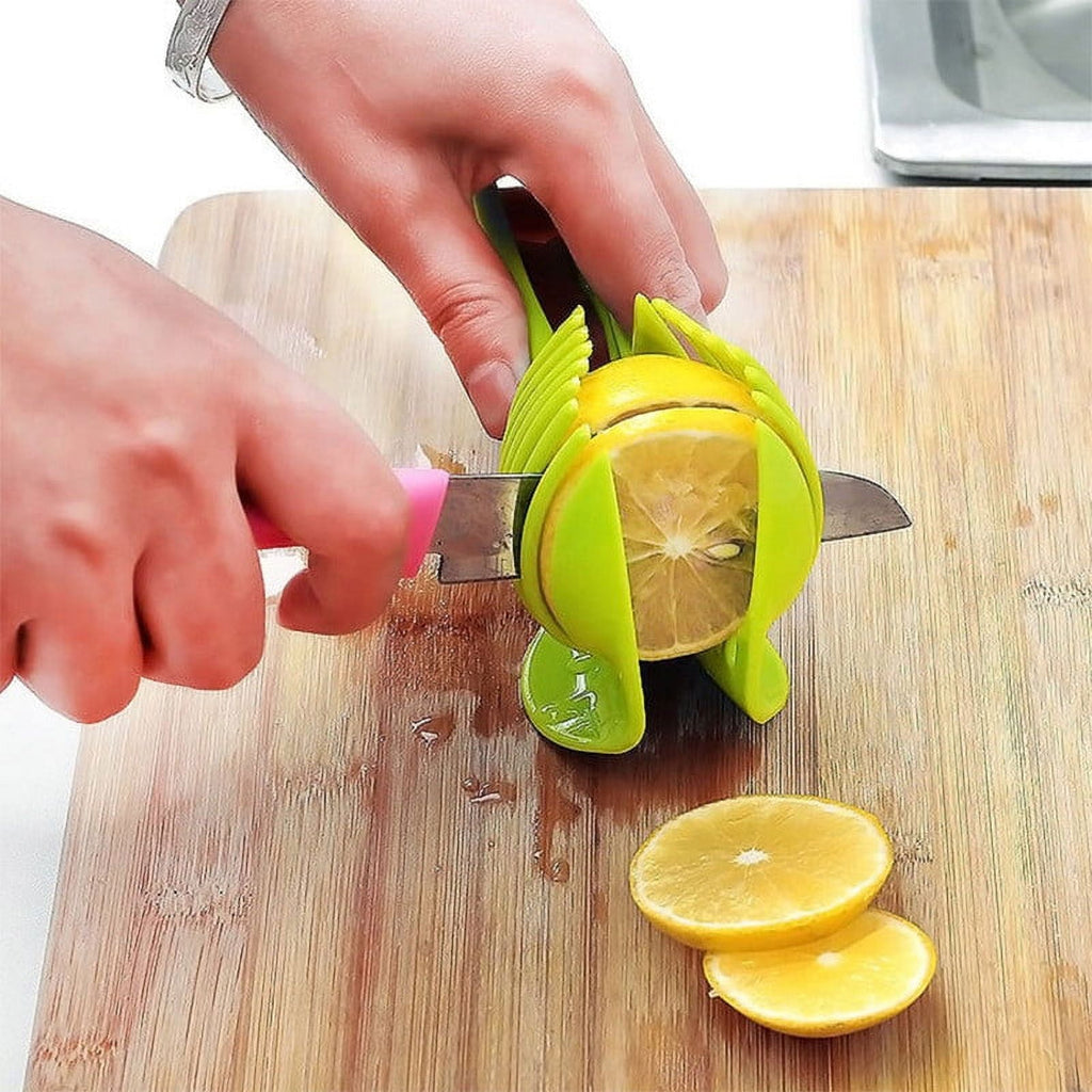 Iumwxz Handheld Lemon and Tomato Slicer, 3 Piece Kitchen Cutter Set for Fruit Cake and Vegetables, Plastic Manual Food Slicing Tool for Home - Image 6