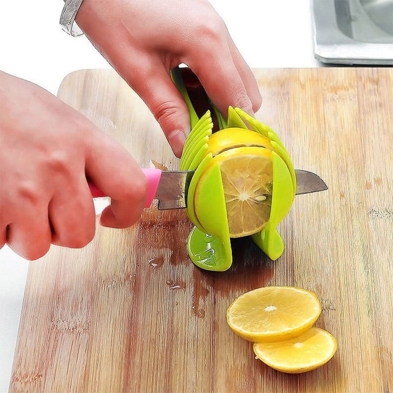Iumwxz Handheld Lemon and Tomato Slicer, 3 Piece Kitchen Cutter Set for Fruit Cake and Vegetables, Plastic Manual Food Slicing Tool for Home - Image 6
