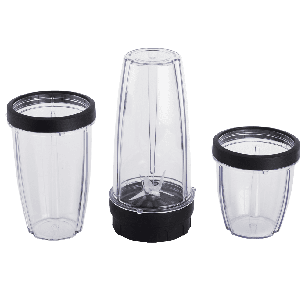 10-Piece Blender Set, Black, 300W, with 3 Jars (10oz, 16oz, 18oz), 2 Drinking Lids, Stainless Steel Blade - Image 4