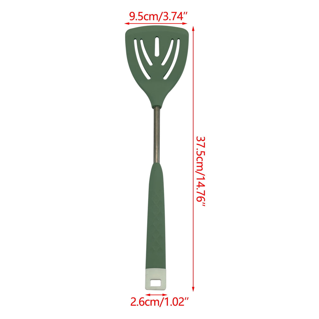 Silicone Cooking Utensils, Heat Resistant Kitchen Utensils with Stainless Steel Handle, 1 Pcs Silicone Cooking Slotte... - Image 3