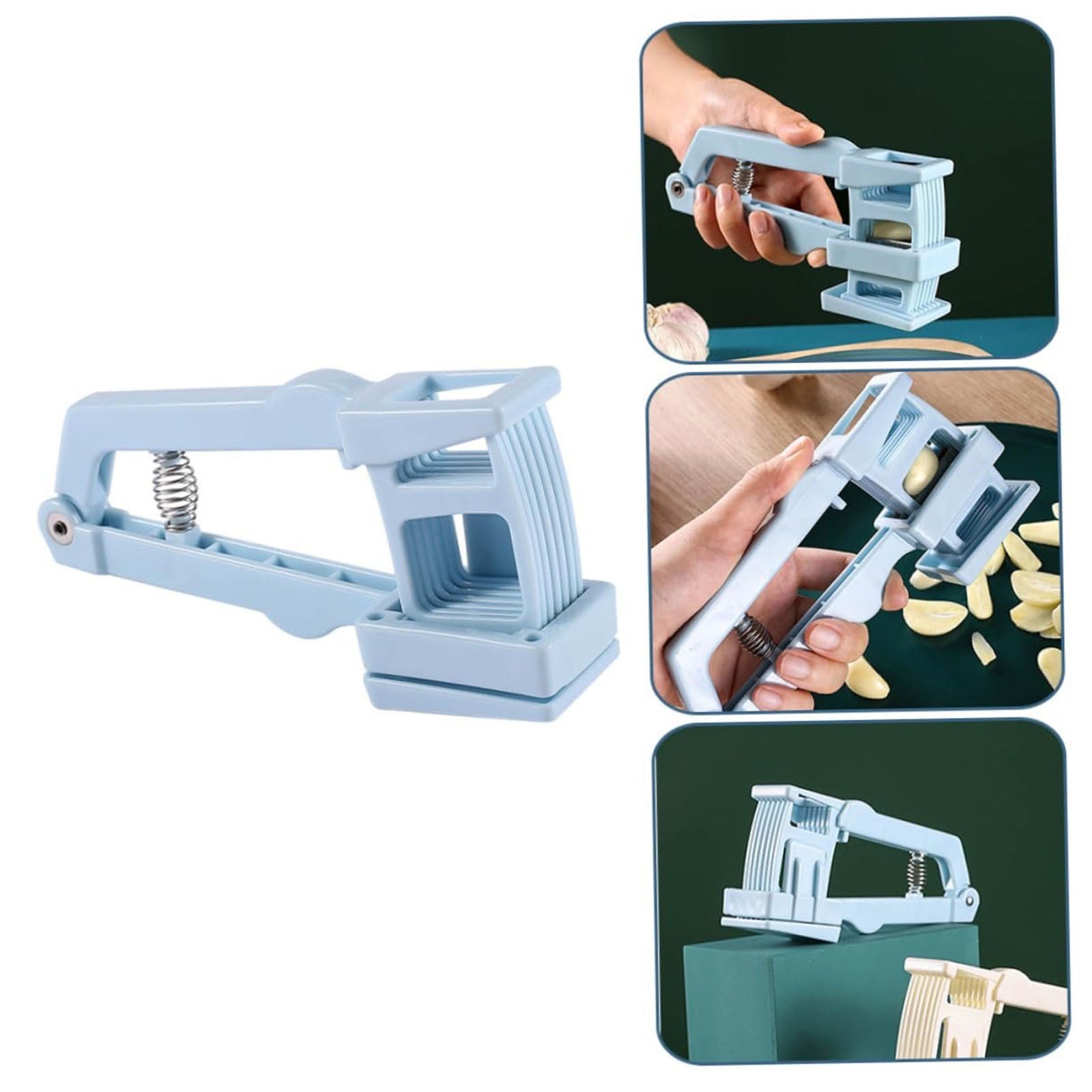 and Garlic Chopper, Manual Garlic Cutter, Garlic Press, Slicer, Kitchen Tool, Food Prep, Stainless Steel Blade, Easy ... - Image 4