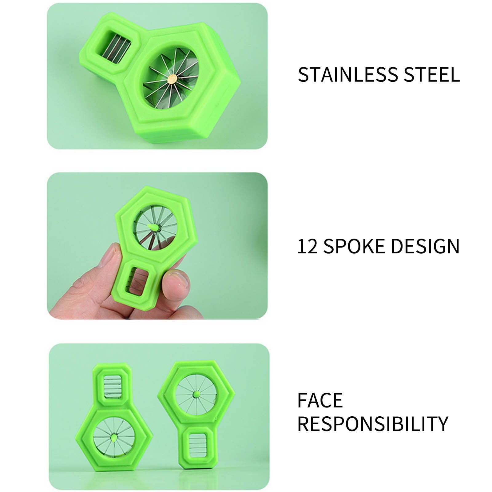 KTFgvq Kitchen Vegetable Cutter, Efficient Food Prep Tool, Manual Chopper Device, Quick Slicing and Dicing, for Home Cooking Tasks, Green - Image 6