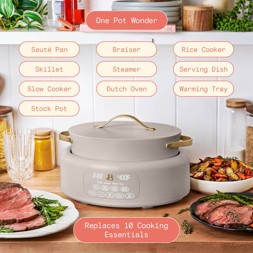 10 in 1, 6 Qt Electric Multi-Cooker, Porcini Taupe - Image 2