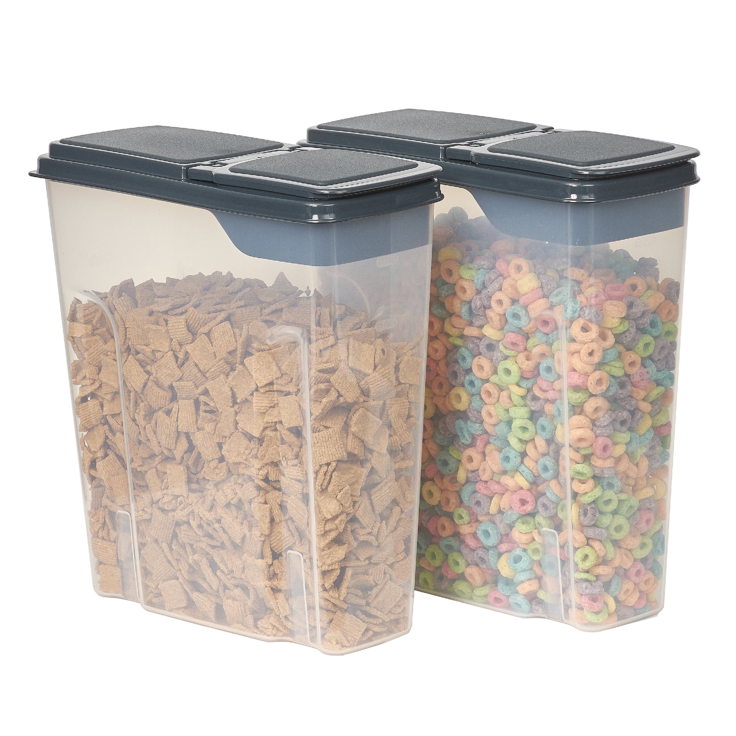 2-Pack Plastic Cereal Keeper Storage Containers, Kitchen Pantry Organizer Canisters for Cereal and Dry Food Storage, ... - Image 4