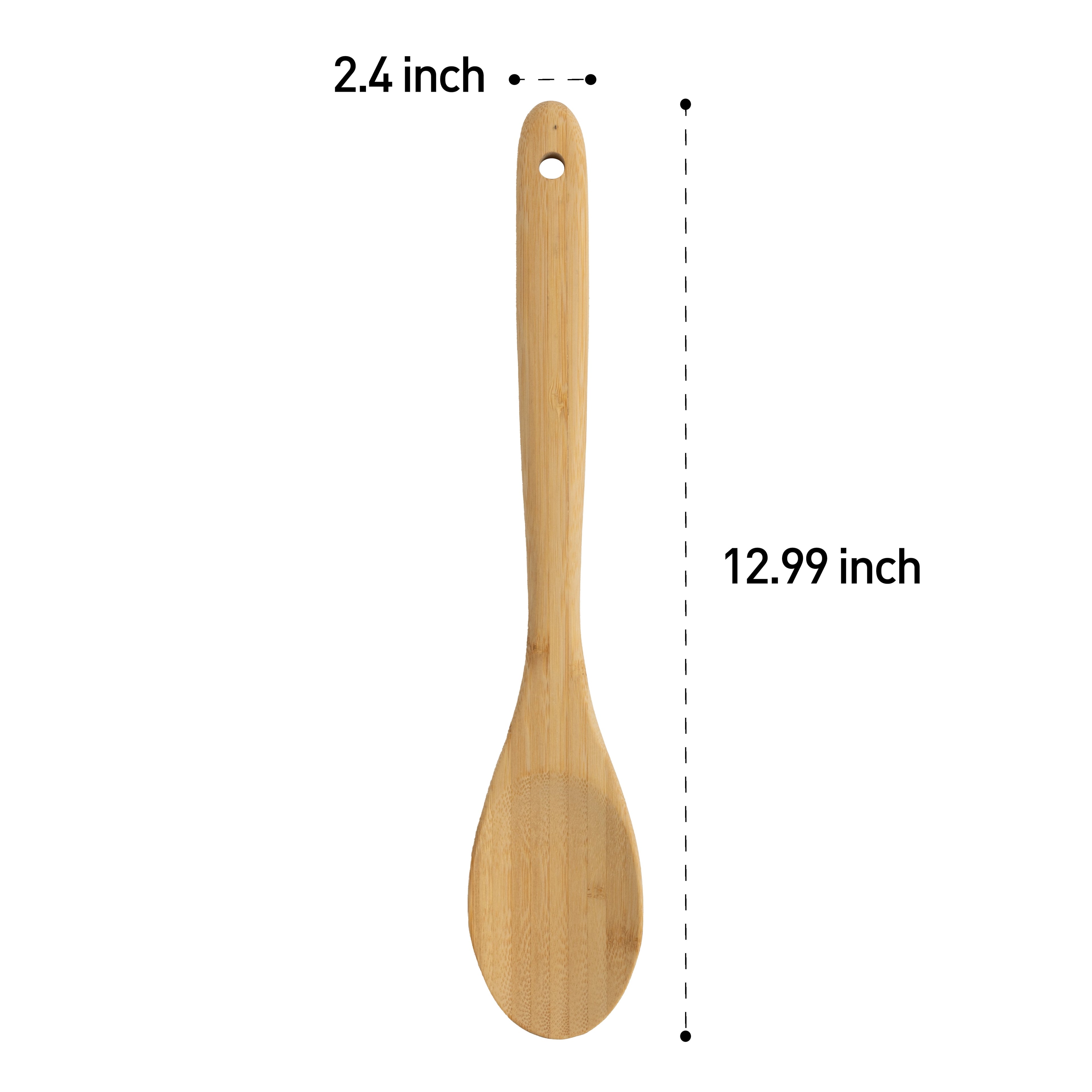 Mainstays Bamboo Cooking Spoon Natural Bamboo Crafted, 13" L, Kitchen Prep - Image 3