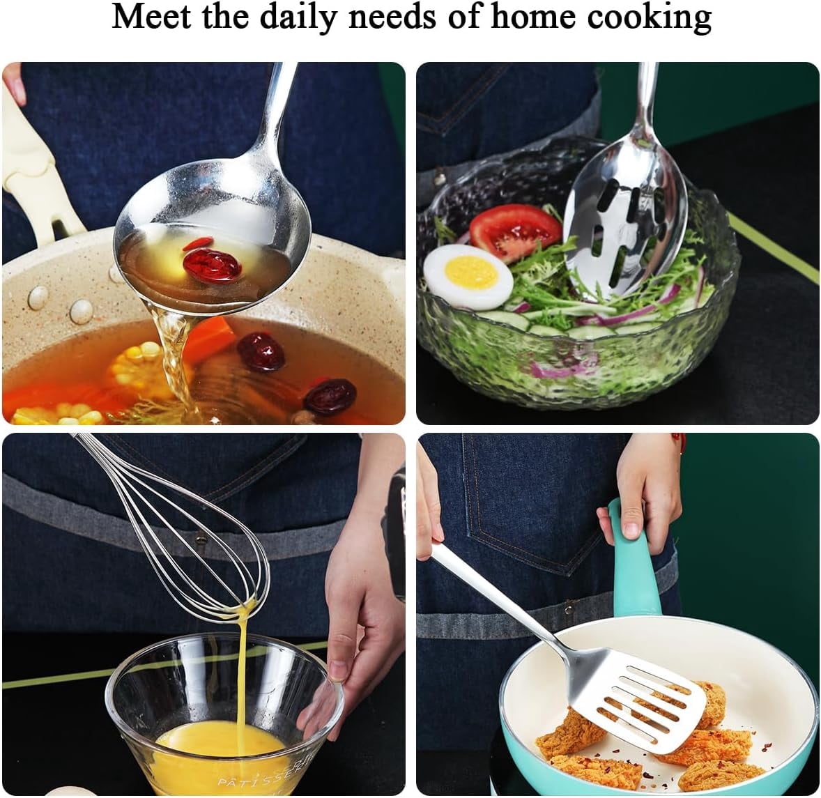 Stainless Steel Kitchen Utensils Set 40 Pieces, Cooking Utensil Set with Utensils Holder, Kitchen Gadgets Kitchen Ess... - Image 6