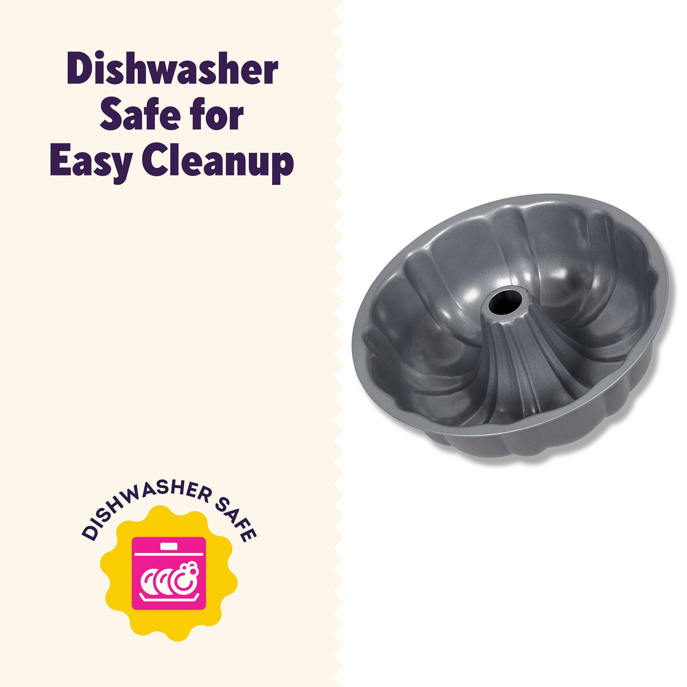 Everyday Non-Stick Bundt Cake Pan 9.51" Fluted Tube Baking Pan, Packaging May Vary - Image 6