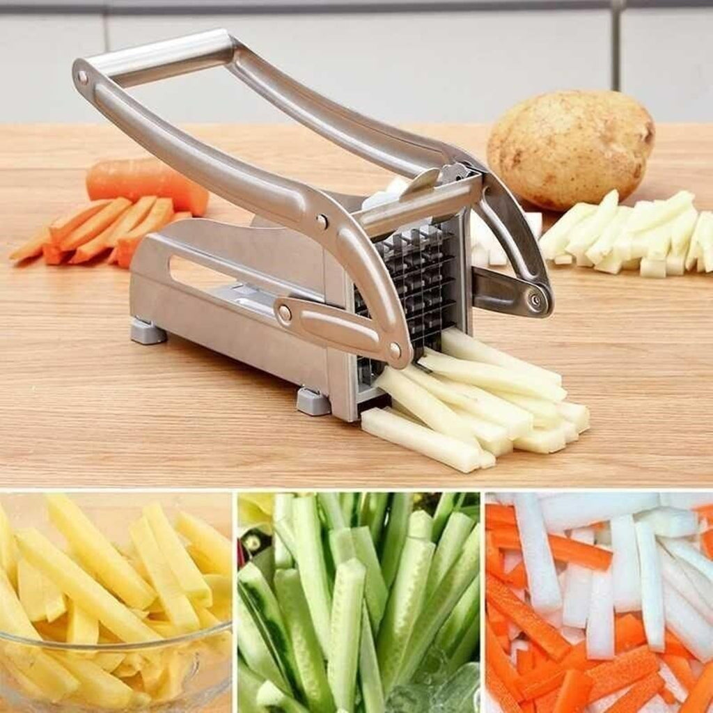 Fry Cutter & Stainless Steel Potato Slicer Machine with 2 Interchangeable Blades Professional Kitchen Vegetable Cutte... - Image 3