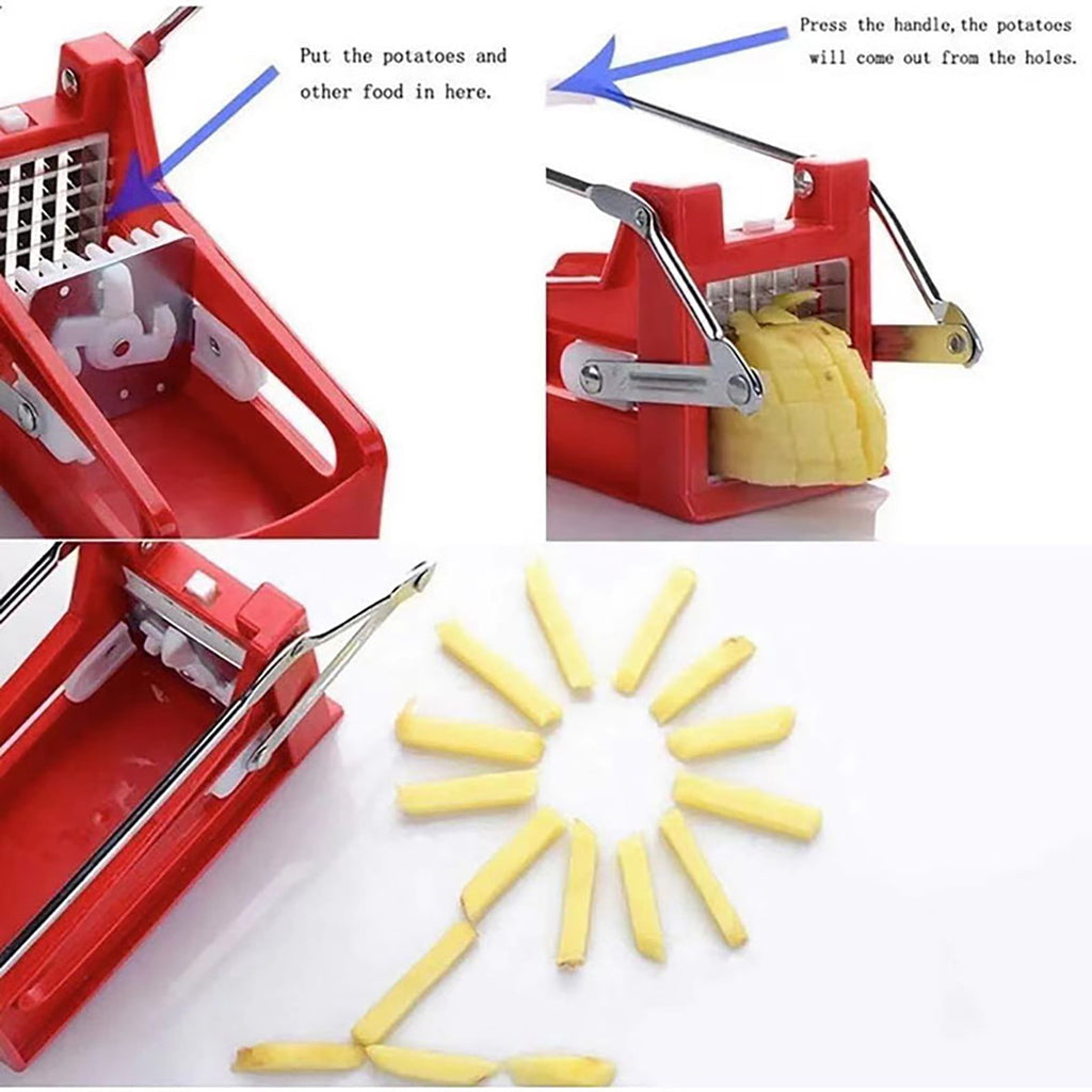 Potato Chipper & Vegetable Dicer | 3-in-1 Kitchen Tool for French Fries and Snacks | Manual Food Cutter with Stainles... - Image 5