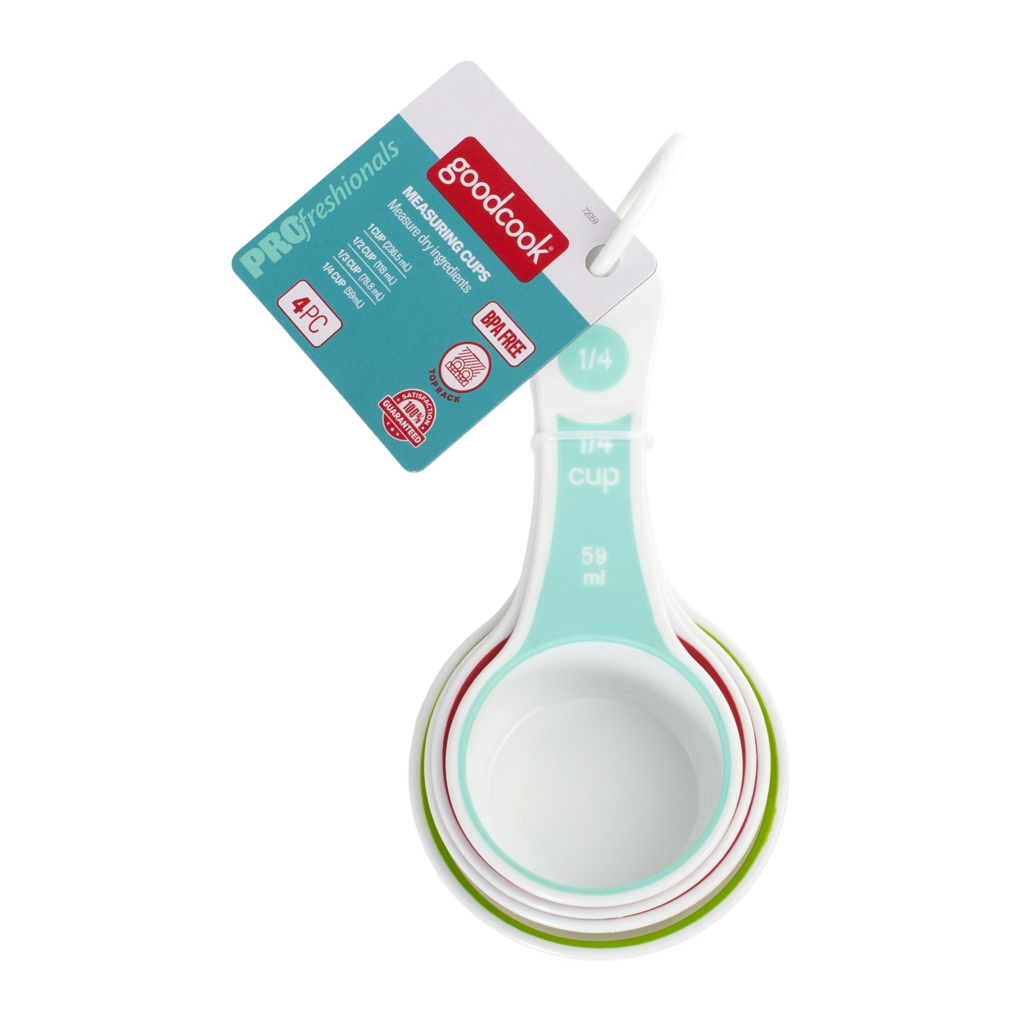 PROfreshionals 4-Piece Multicolor Measuring Cup Set with Textured Grip Handles - Image 4