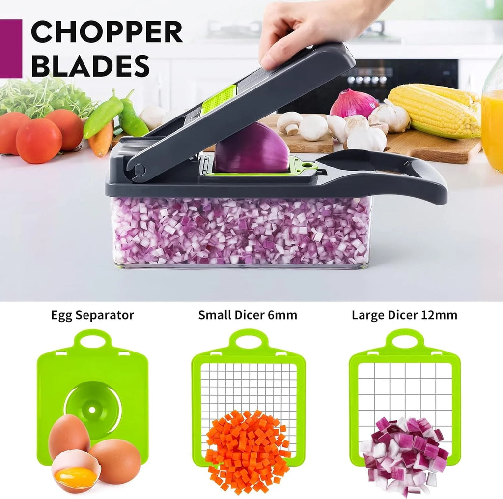 16-in-1 Vegetable Chopper Slicer, Veggie Chopper, Food Chopper, Vegetable Cutter & Spiralizer - Kitchen Gadgets Makes... - Image 2