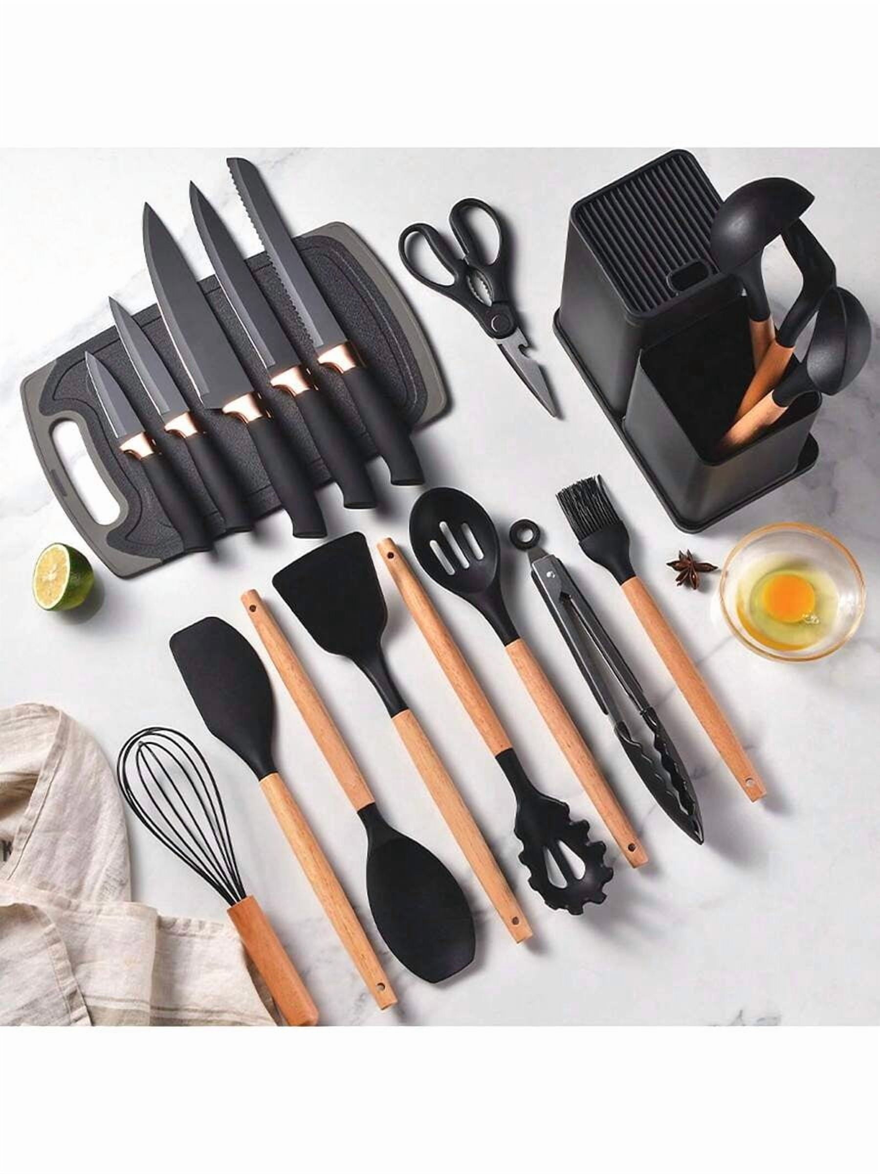 19pcs Kitchen Utensils Set, Silicone Cooking Utensils With Holder, Contains 2-Pcs Spatulas, 4-Pcs Spoons, 8-Pcs Heat-... - Image 2