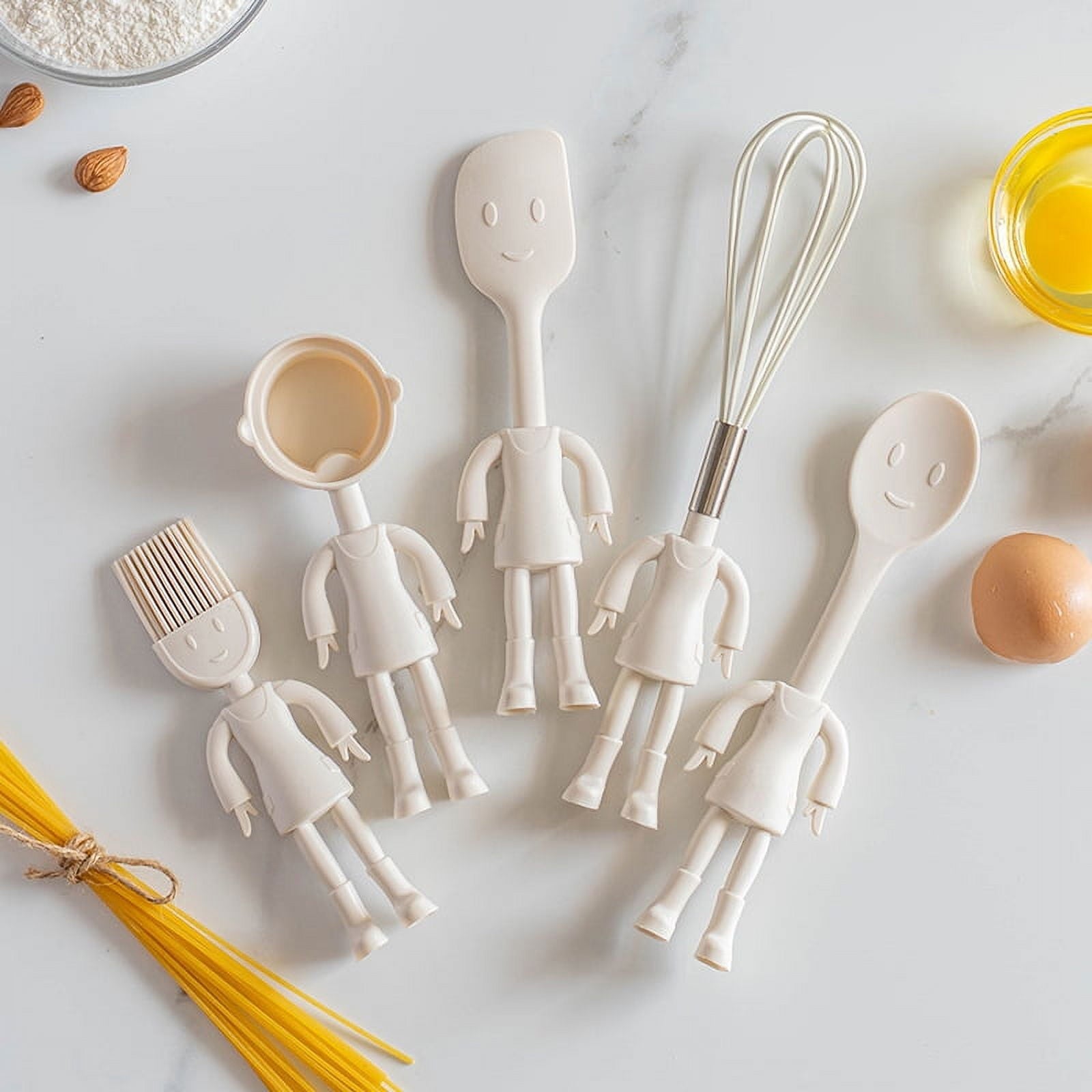 5pc Set Adorable Cartoon Silicone Baking Tools Set for Kids, Creative Kitchen Utensils for Baking and Cooking - Image 3