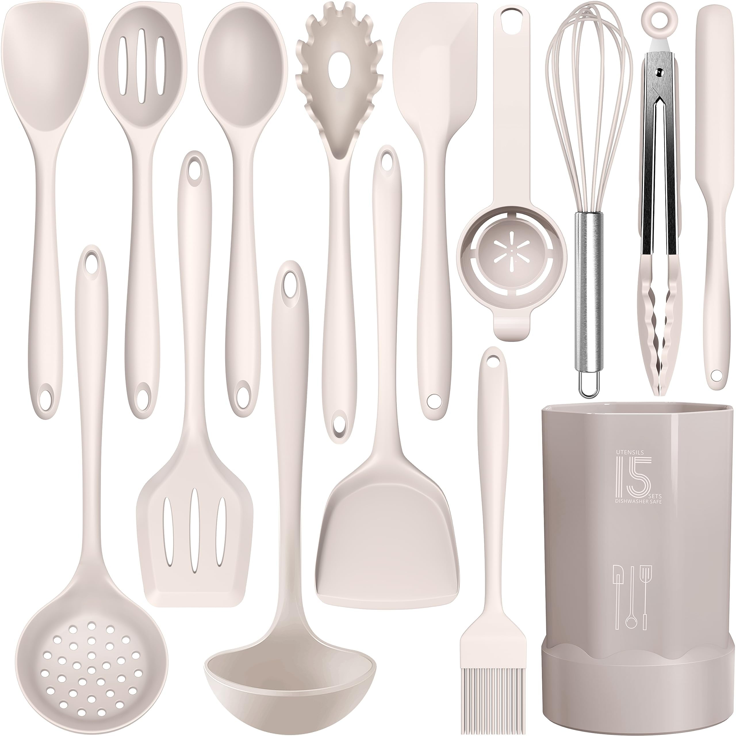 Silicone Cooking Utensils Set - 446°F Heat Resistant Kitchen Utensils,Spatula Sets,Turner Tongs,Spoon,Kitchen Utensil Gadgets Tools Set for
