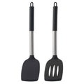 Behome 2 Pack Spatulas, Non Stick Turners with Silicone Handle, High Heat Resistant BPA Free Cooking Utensils, for Fi...